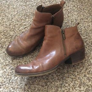 Lucky brand brown leather booties